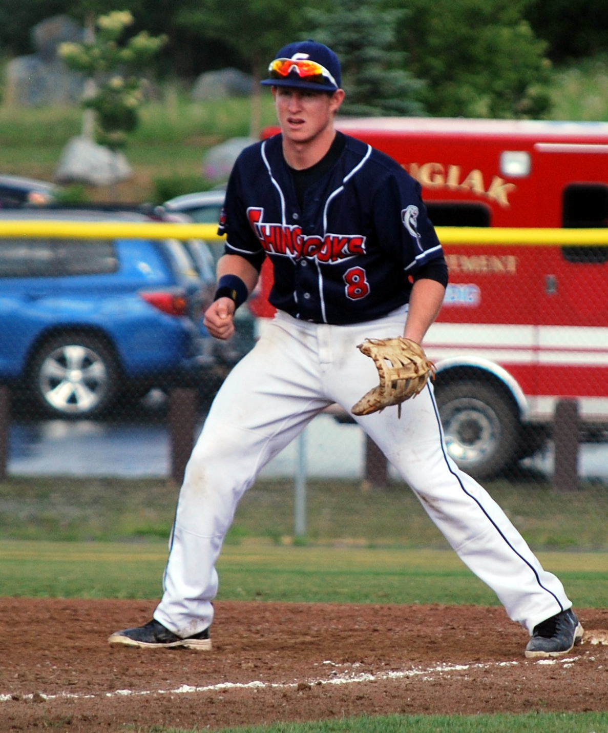 a man in baseball uniform on the field