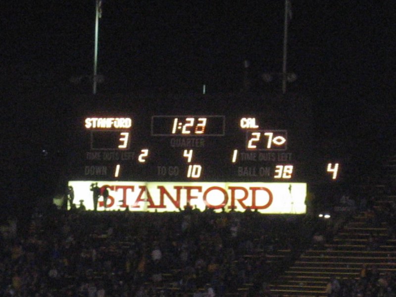 large scoreboard with numbers on it during a game