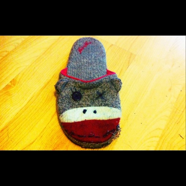 socky sock with a knitted hat on it