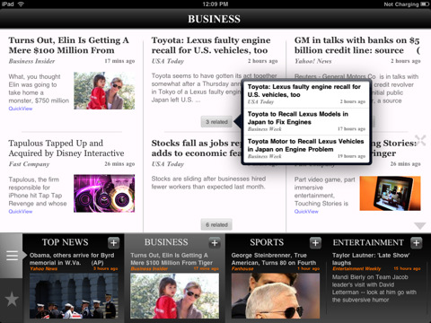 the business page on a mobile device