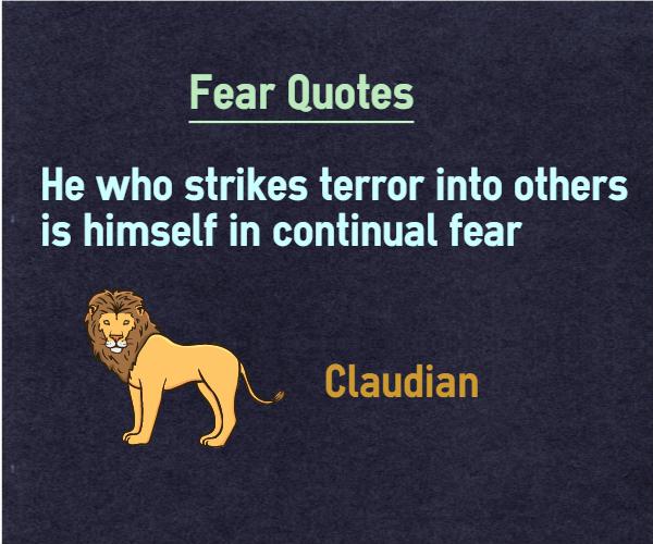 a quote about fear and the lion with the words