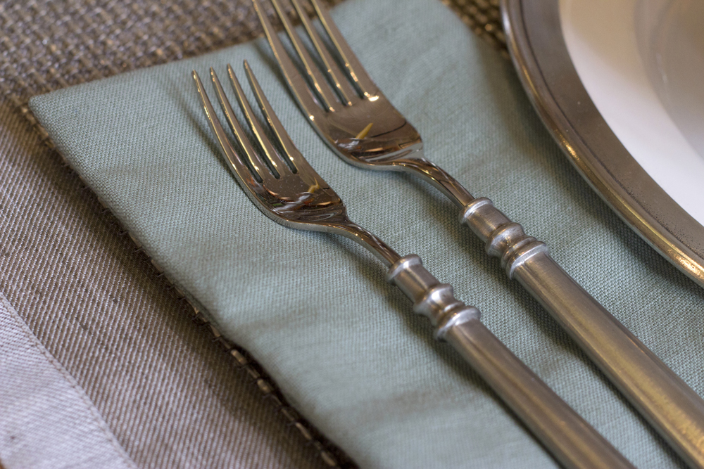 a fork and a knife sitting on top of a plate