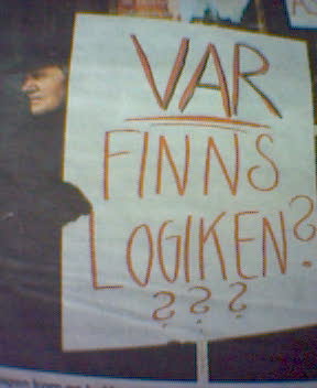 a sign on the side of a building that reads war finns logikaen