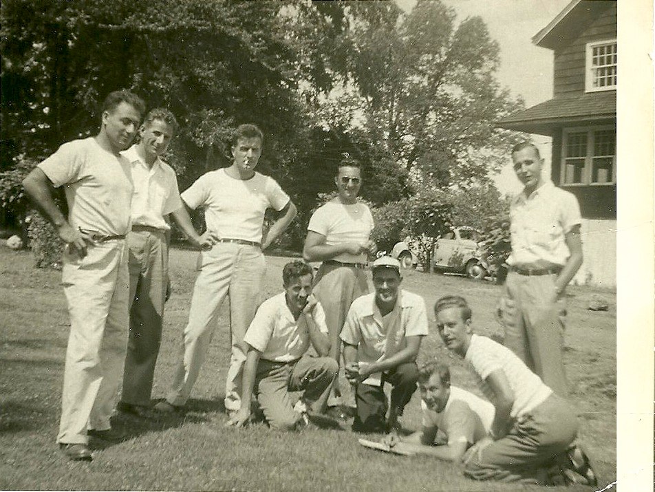 vintage po of baseball players with their dog