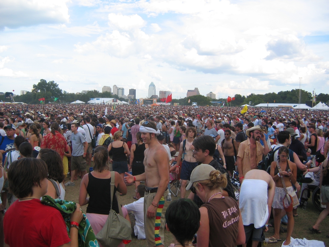 a large crowd of people on a large field