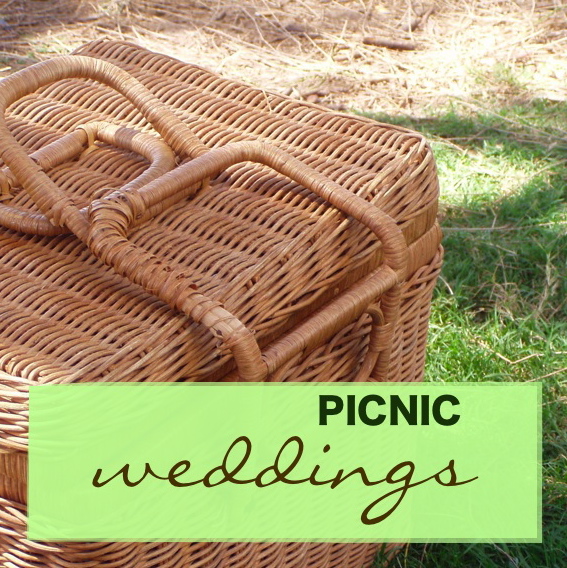 picnic wedding basket with picnic stickers