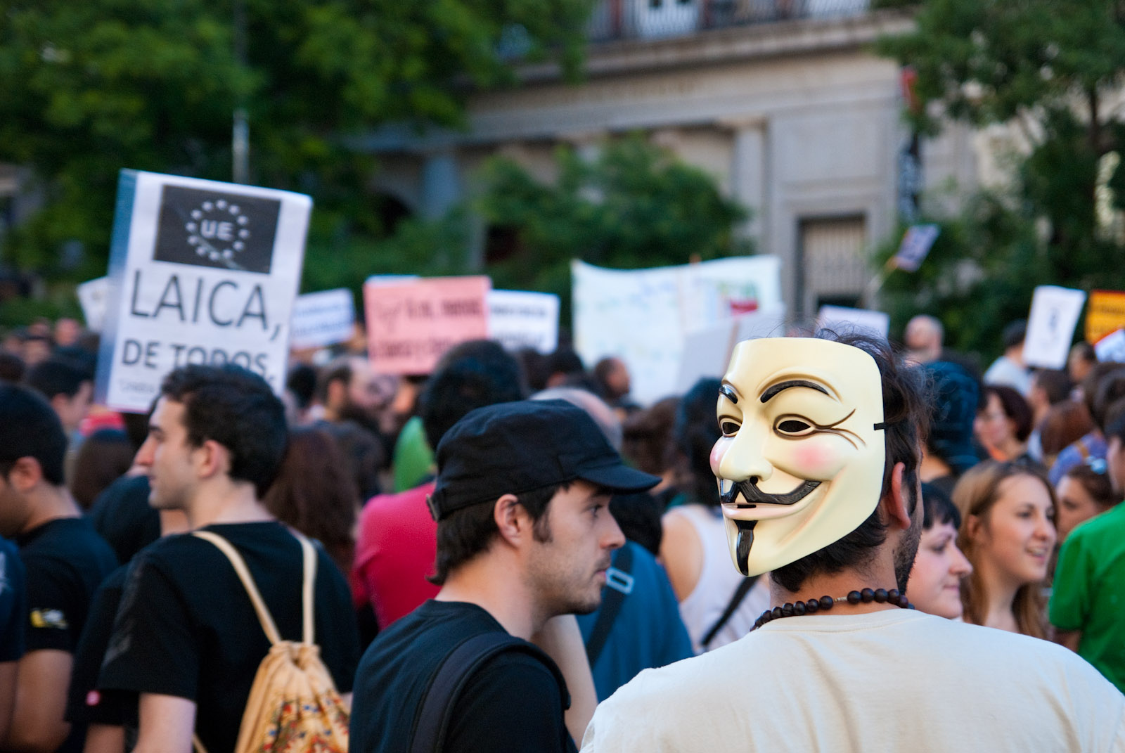 the people are gathered together to protest against a political act