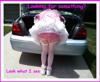 a  in pink and white is leaning on her car
