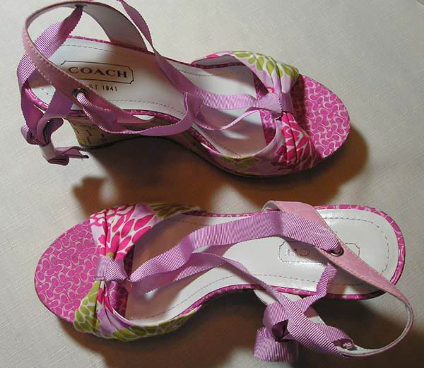 two pairs of sandals with bow straps
