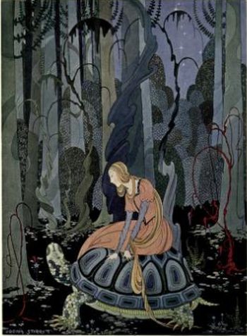 the young witch in an old - fashioned painting is depicted in this picture