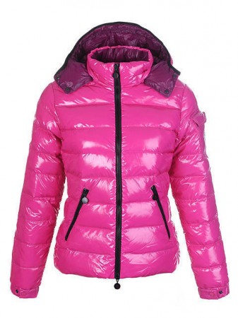 a pink jacket with hood on it is shown