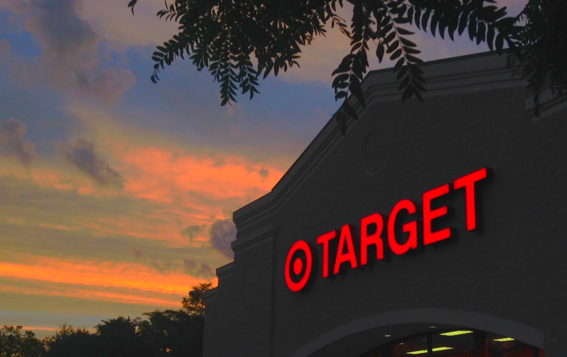 the store entrance of target in front of sunset
