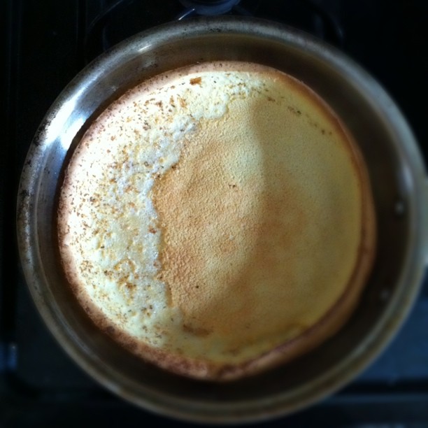 a closeup of a frying pan with food
