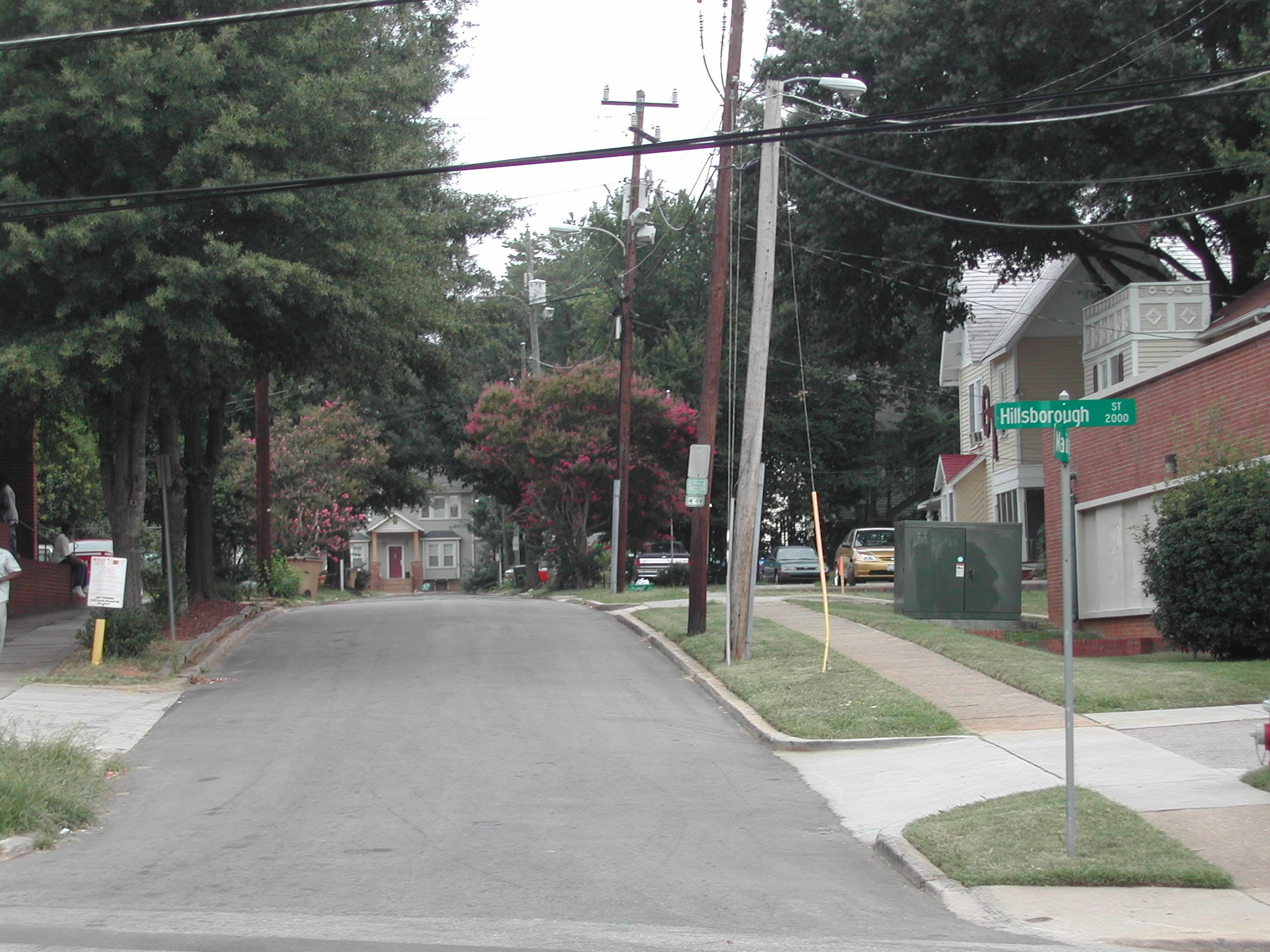 a quiet residential street is shown on the right