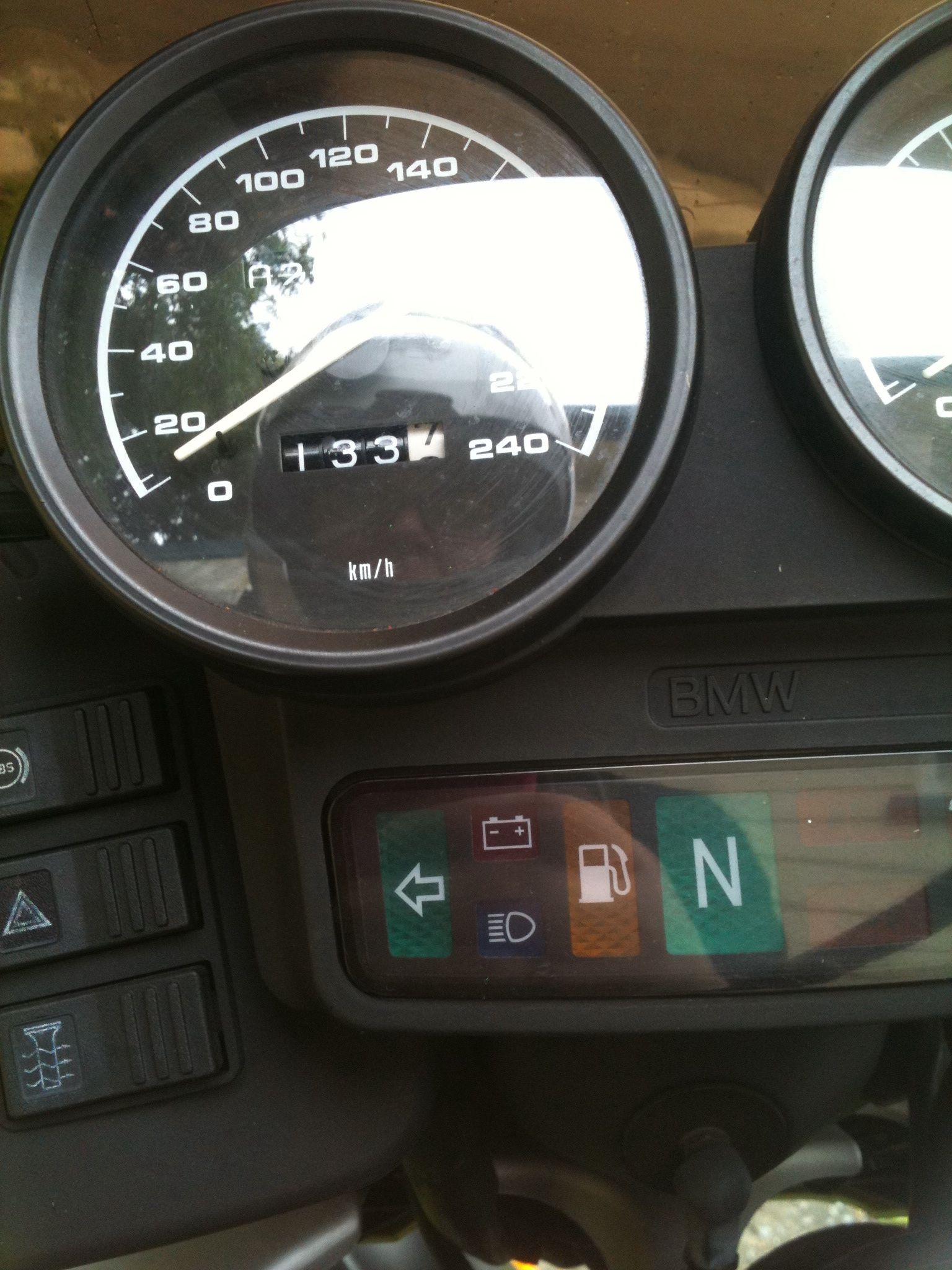 two dashboard gauges are shown in this vehicle