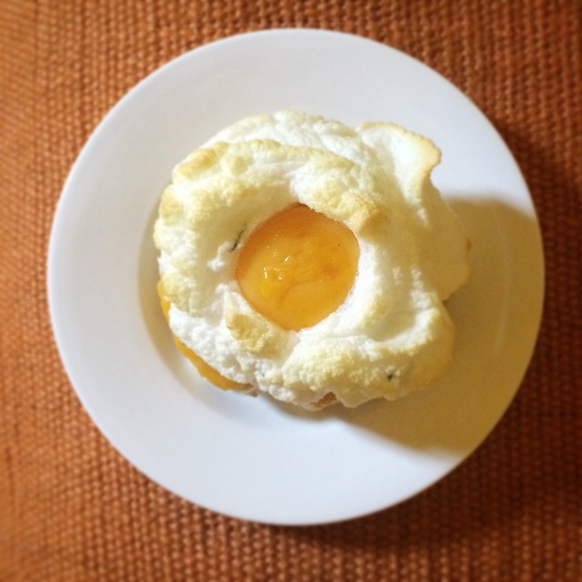 a breakfast food sitting on top of a white plate