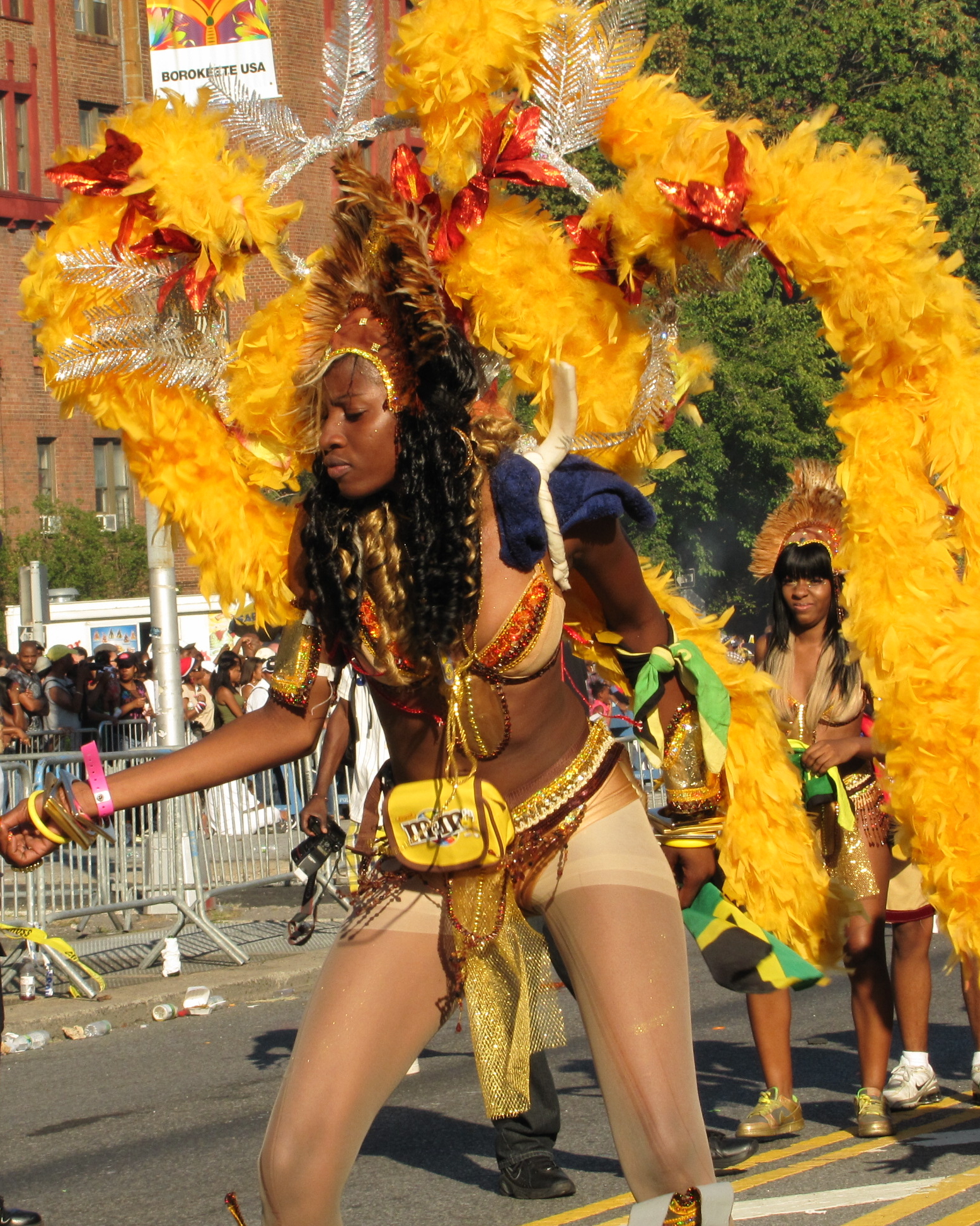 a woman with many colors dressed in costume