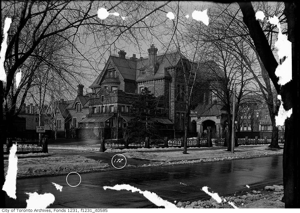 an old black and white po of a large house