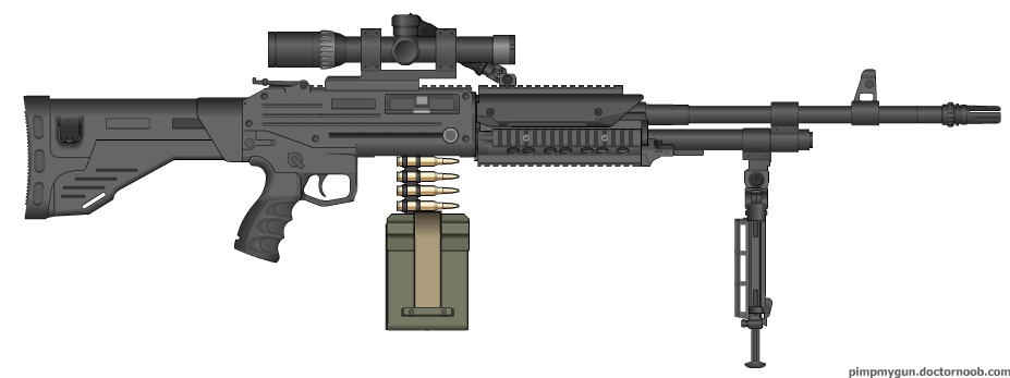 a drawing of an m10 machine with a light gun attached to it