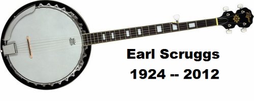 the logo for early scrungs with an irish guitar in front of it