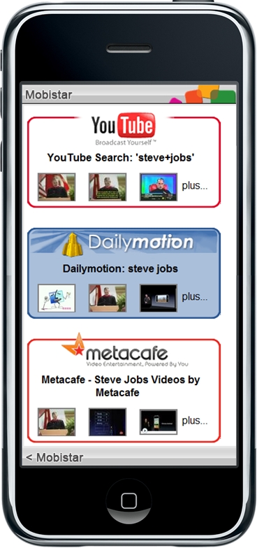 a phone displaying a web page for youtube, which includes several news
