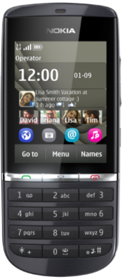 the nokia cell phone is black, gray and pink