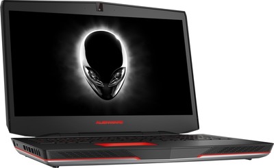 a black alien face is on the laptop