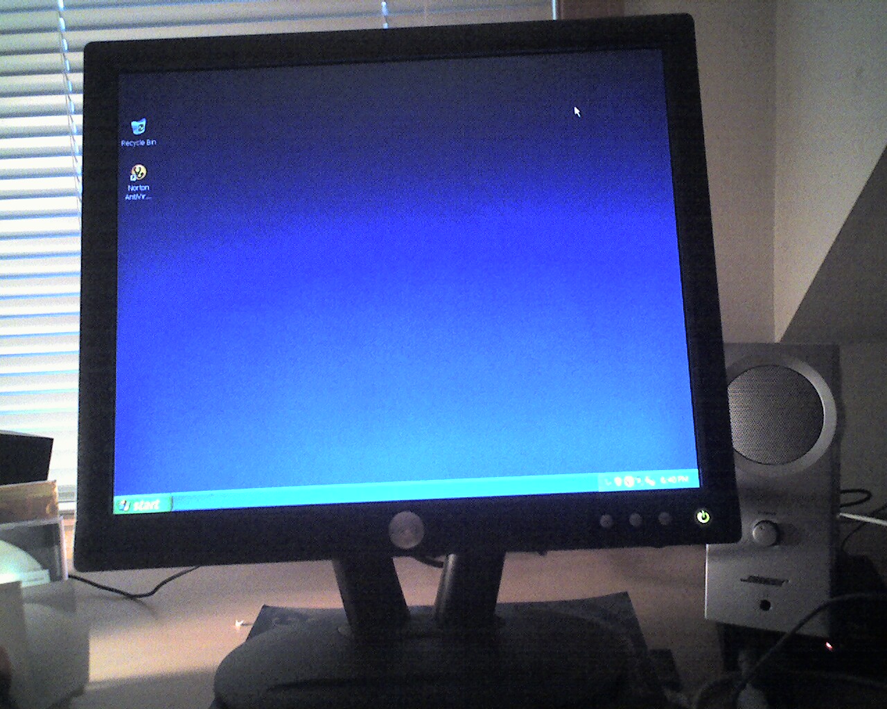 a computer screen with a blue background
