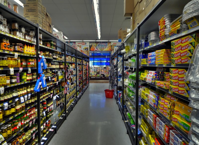 a room full of various shelves and goods