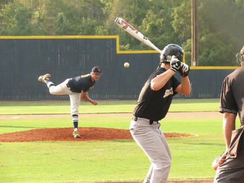 a pitcher throwing a ball to a batter