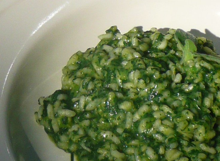 some green food with white things on it