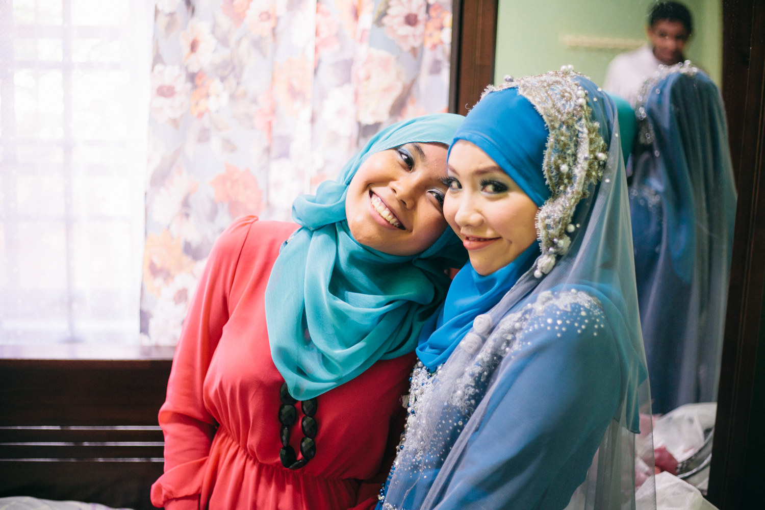 a young couple of women taking a picture together