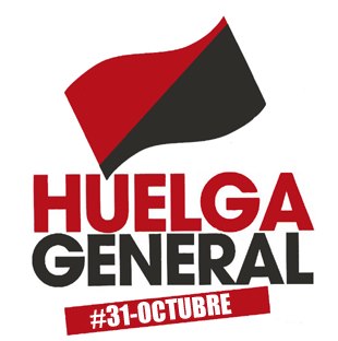 the text flugua general 3 1 to octubre is black and red