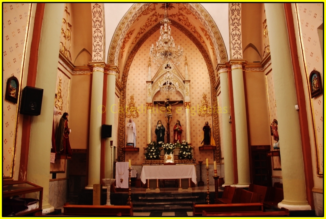 the inside of a church with white cloth