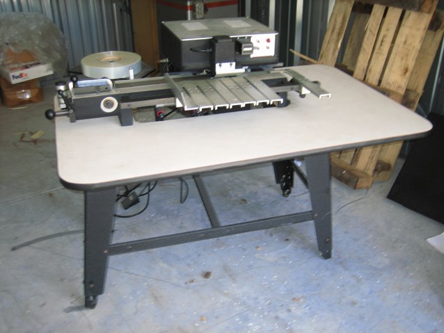 the work station is next to the portable saw