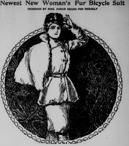 the poster for a new woman's fur bicycle suit