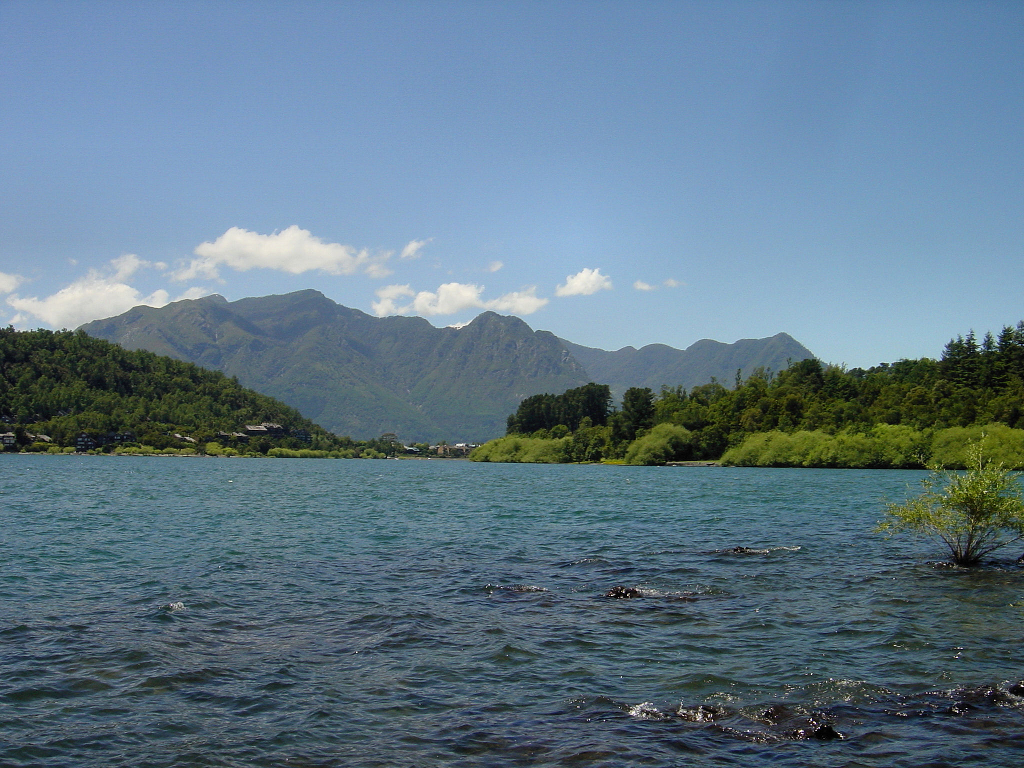 lake surrounded by mountains with trees around