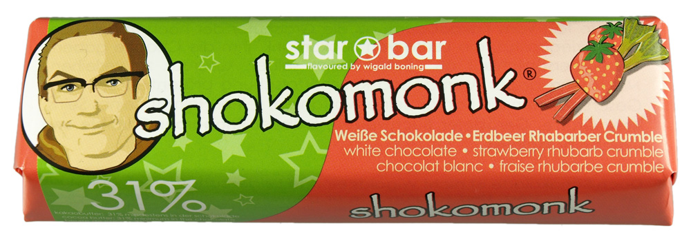 a snack bar with chocolate and strawberry flavor