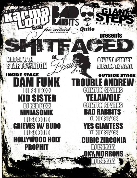 a poster advertising a band's show with names in the background