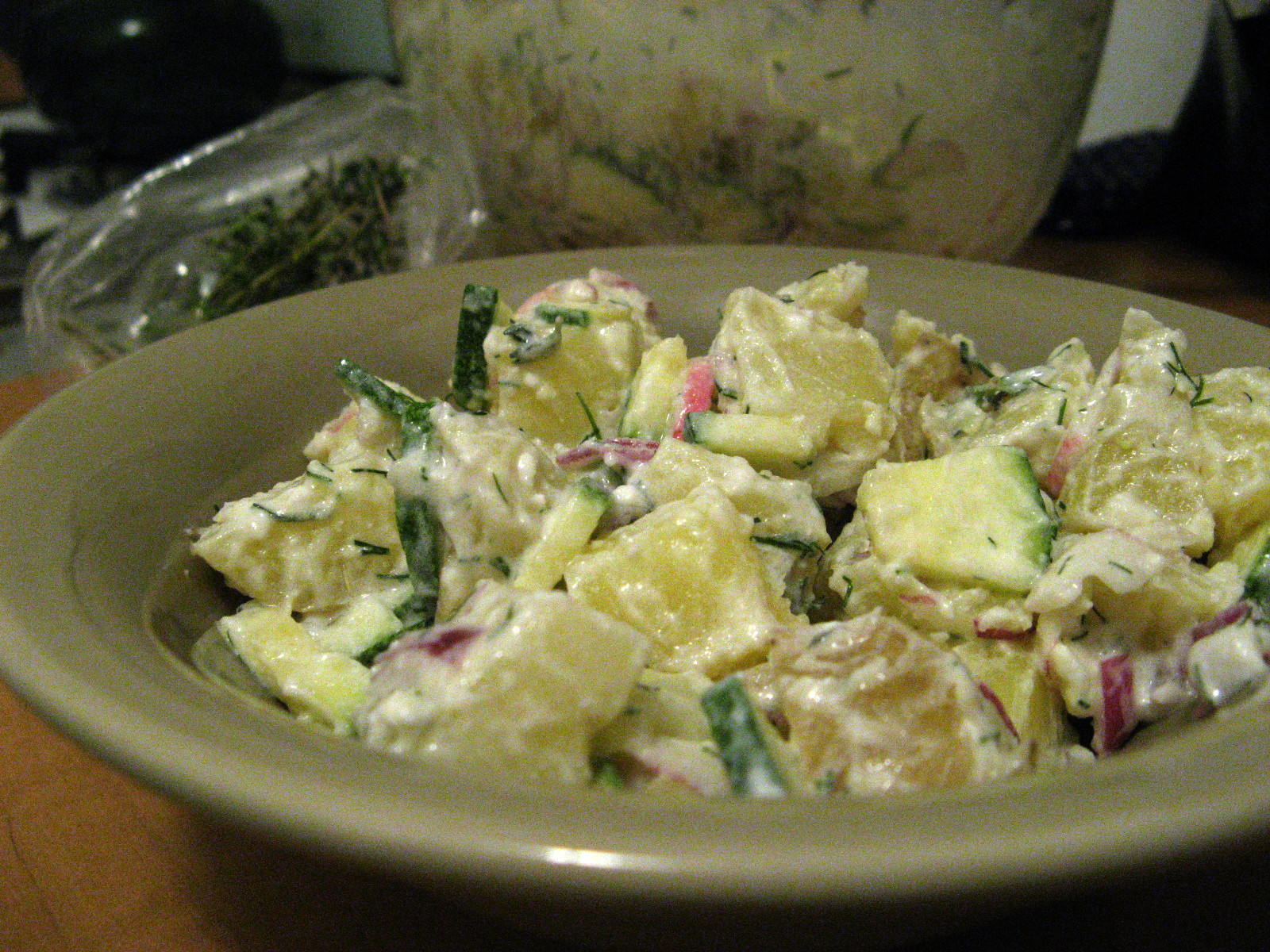 an easy potato salad with a lemon dressing