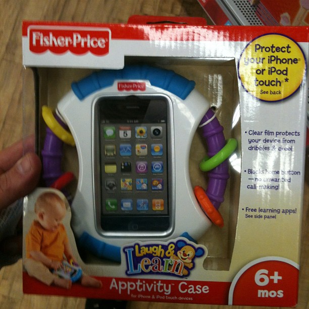 a box containing a toy for a phone in it