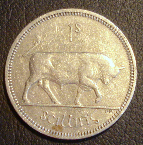 a very rare one pound coin with an image of a bull