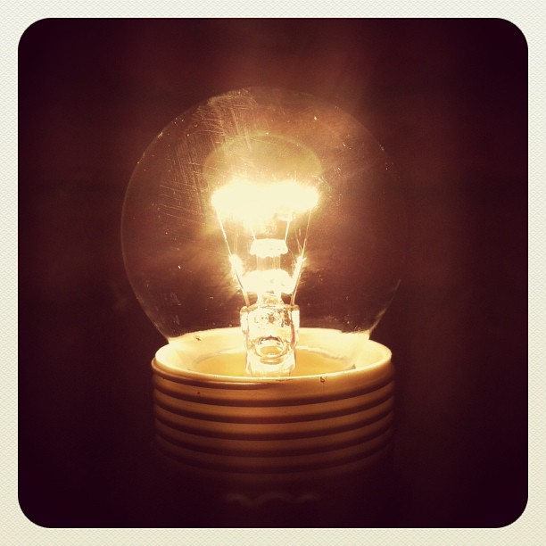 an image of a light bulb glowing in the dark