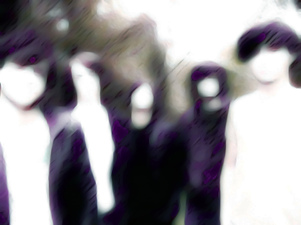 an abstract picture of five people with one looking to the side