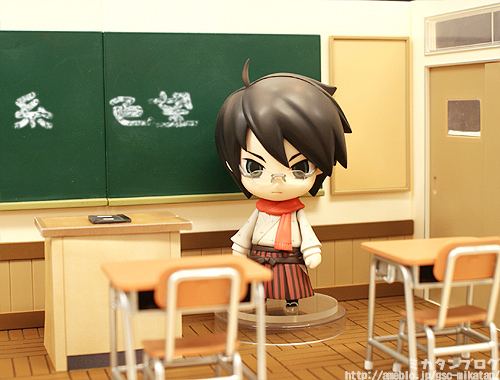 this is an image of a anime doll in the classroom