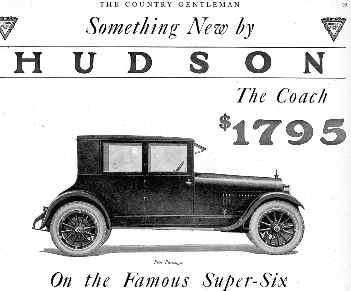 a old advertit of an antique car for hudson