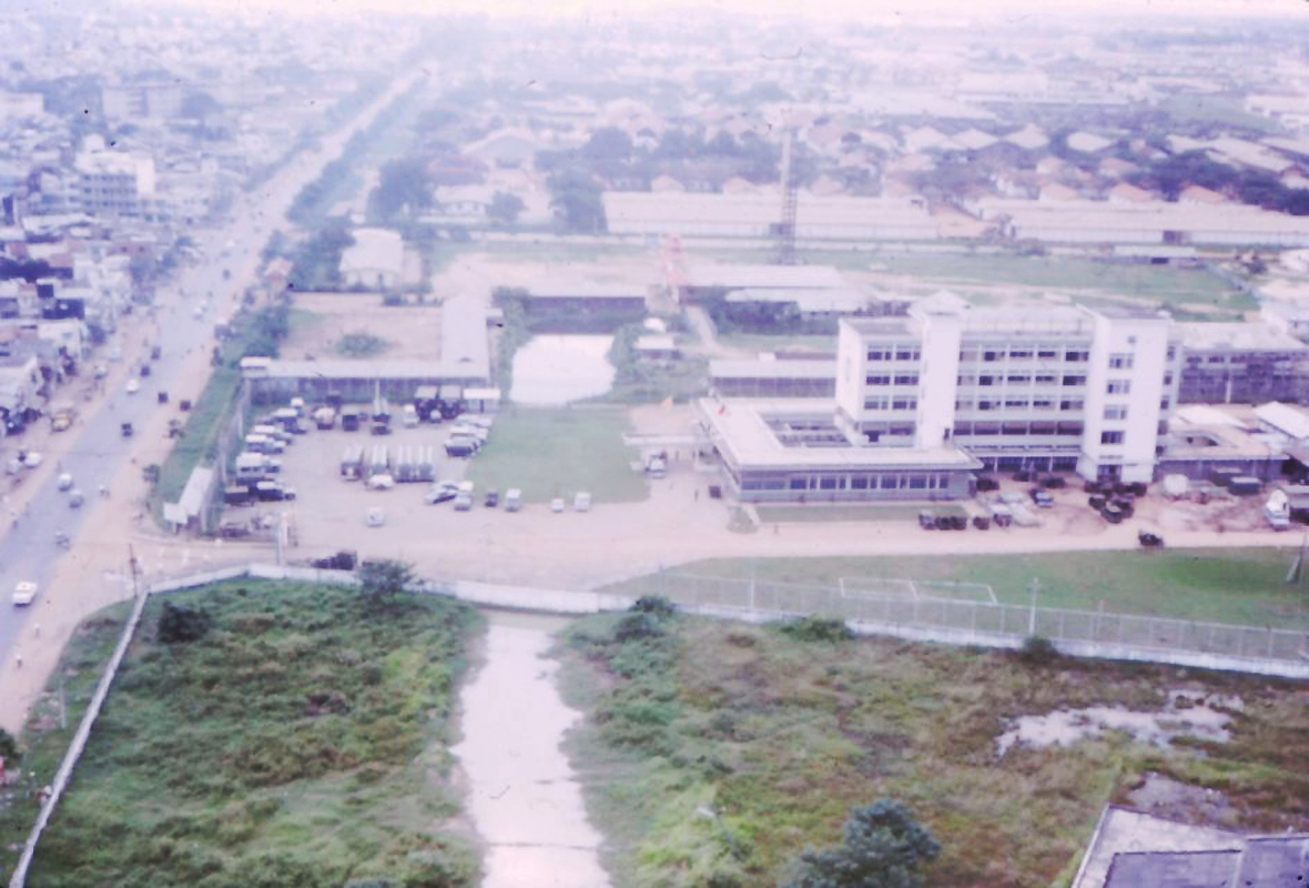 the view from the tower over looking an aerial po