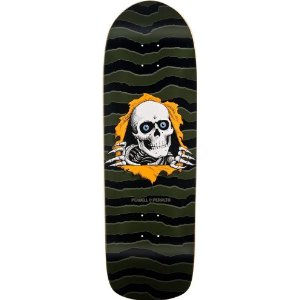 the skateboard has a skull on it