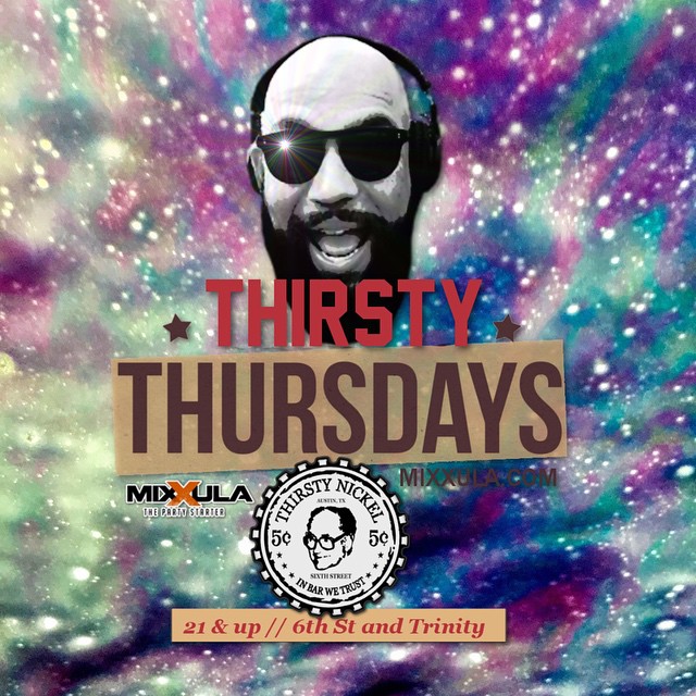 the cover art for thirsty thursdays with headphones