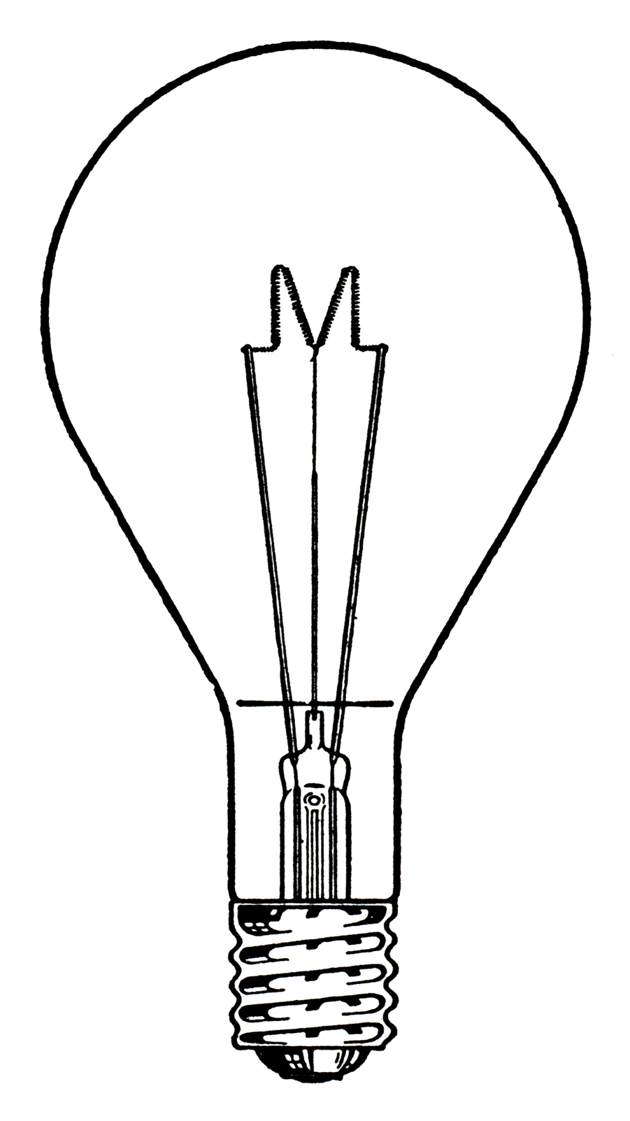 a light bulb with some black and white lines